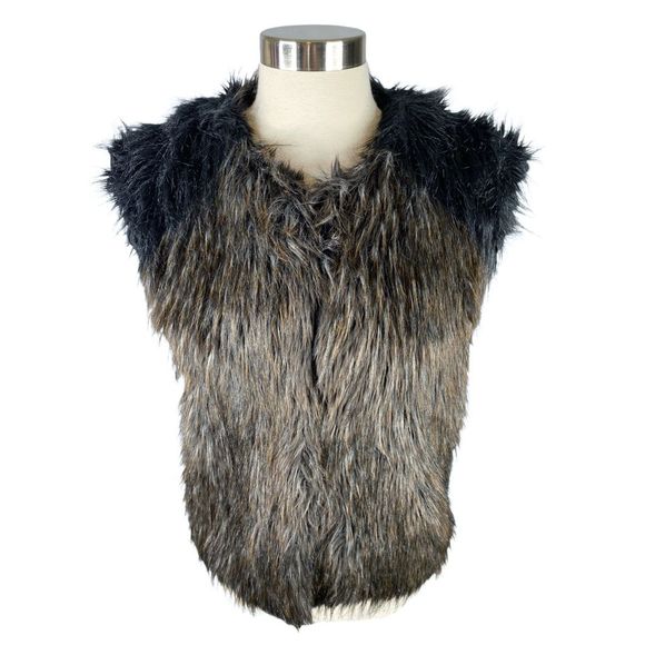 Zara Woman Ombré Faux Fur Vest - Size Medium - Picture 3 of 6